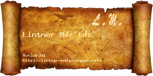 Lintner Máté névjegykártya