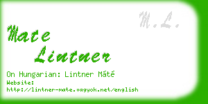 mate lintner business card