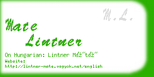 mate lintner business card